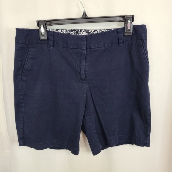 (539) Land and Sea Woman's Flat Front Shorts, Size: 10 Color: Navy Blue - Picture 2 of 15